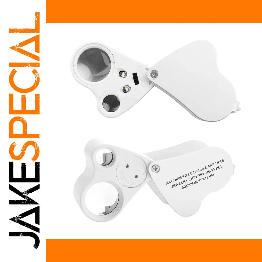 White Dual-Magnification Jewelry Loupe with LED 1 White Dual-Magnification Jewelry Loupe with LED