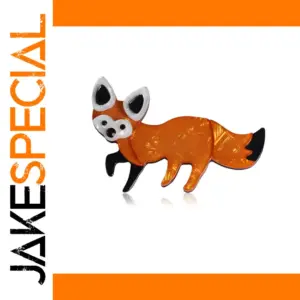Playful Cartoon Fox Brooch in Vibrant Acrylic