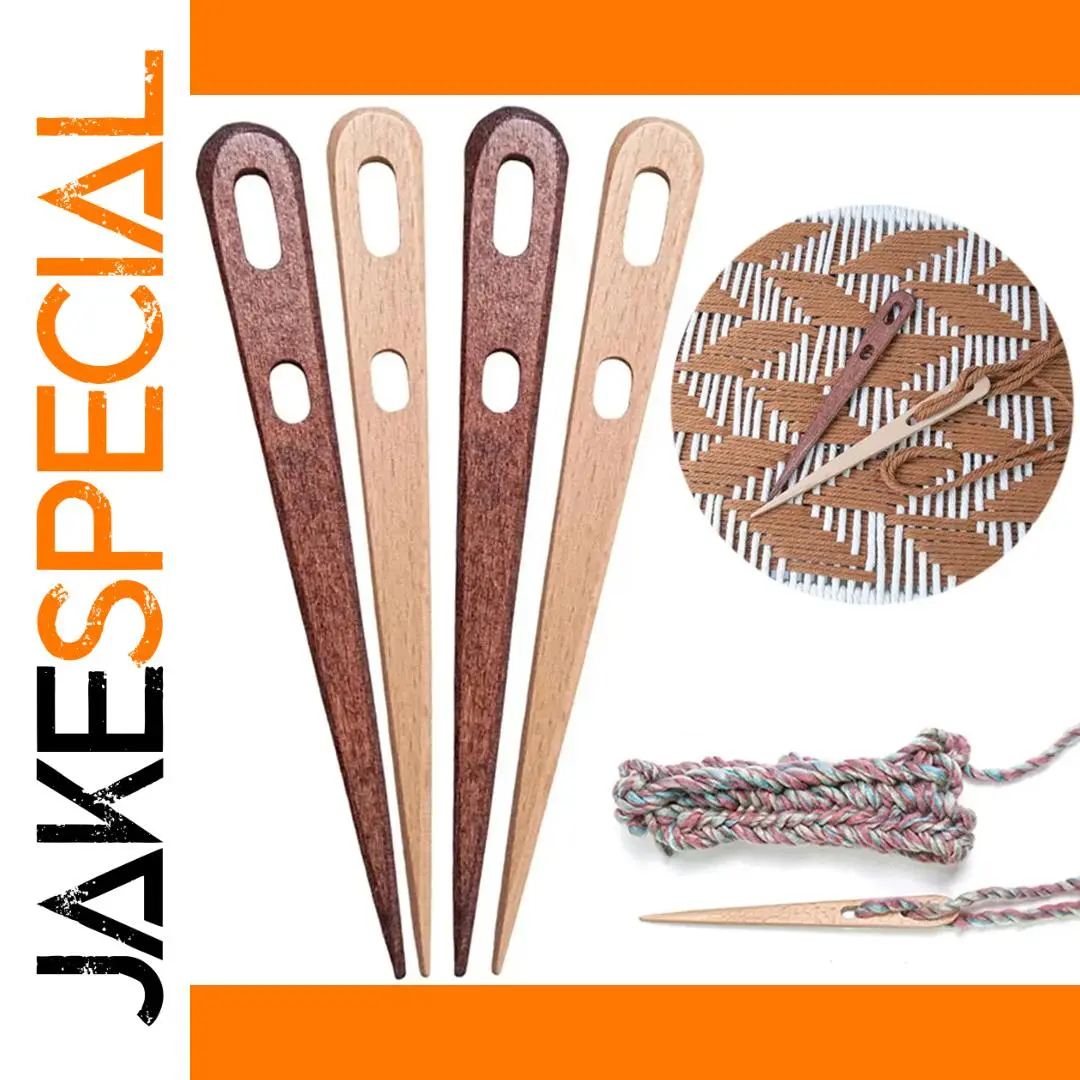 Wooden Large Two-Eyed Sewing Needles Set 1 Wooden Large Two-Eyed Sewing Needles Set