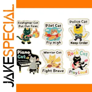 Vibrant Cartoon Cat Badge with Oil-Drip Pin