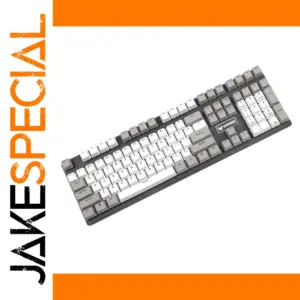 YMDK White Gray 108-Key PBT Double-Shot Keycap Set