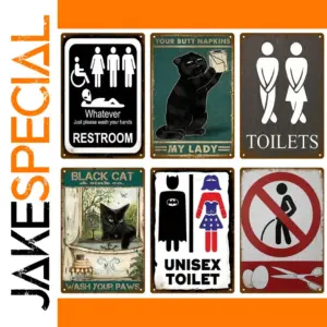 Vintage WC Toilet Metal Sign Poster 20x30cm