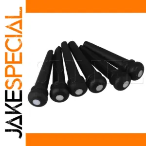 Ebony Guitar Bridge Pins with Pearl Dots Set
