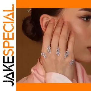 Leaf Jewelry Set with Cubic Zirconia for Women