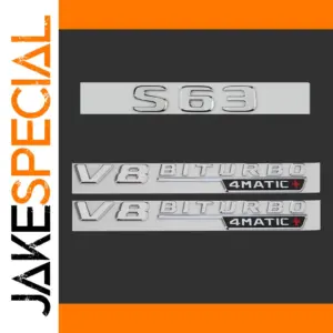 Mercedes-Benz V12 BITURBO Silver Emblem Fender Badge