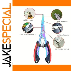 Red Stainless Steel Fishing Pliers with Rubber Handles