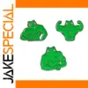 Vibrant Green Muscle Frog Brooch Set for Adults