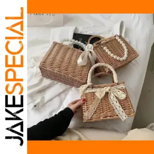 Elegant Handmade Straw Woven Handbag for Women