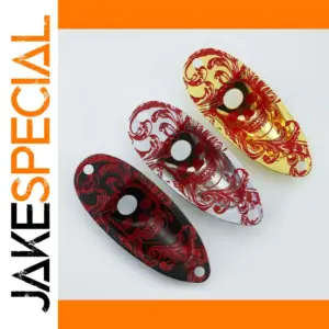 Guitar Metal Jack Plate with Skull Motif