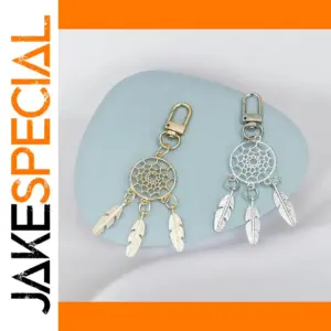 Elegant Dream Catcher Keychain in Champagne Gold