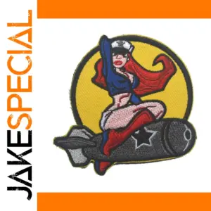 Comic Female Soldier Patch with Red Hair