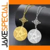 Stainless Steel Pentacle Necklace for Men Women