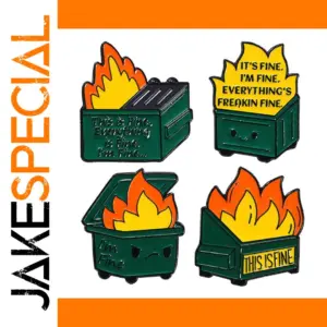 Humorous "It's Fine" Enamel Pin Set