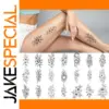 Set of 9 Elegant Line Art Temporary Tattoos