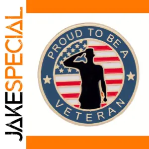 Proud Veteran Lapel Pin Badge with American Flag