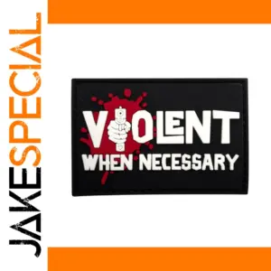 Bold Black PVC Patch with Red Blood-Splatter Design