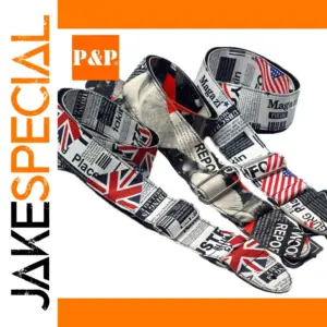 British Flag Guitar Strap with Urban Design