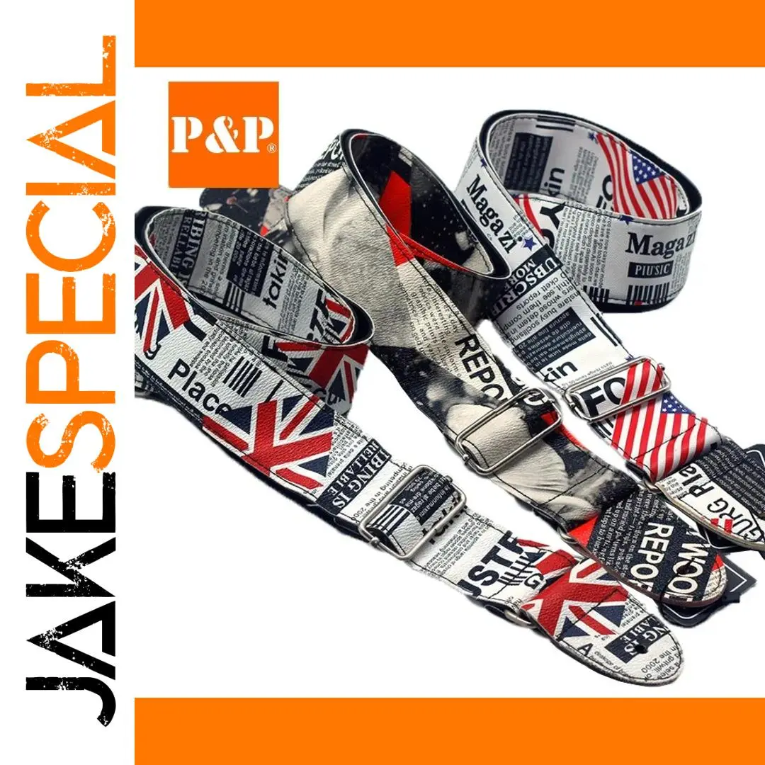 British Flag Guitar Strap with Urban Design 1 British Flag Guitar Strap with Urban Design