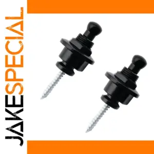 Black Schaller-Style Guitar Strap Locks for Acoustic, Electric, and Bass