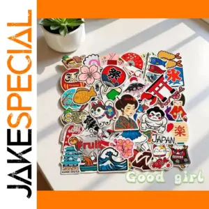 Japanese Culture Vinyl Sticker Set - 50pcs