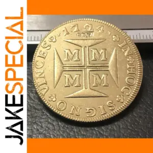 Vintage 1824 Brazil 10000 Reis Coin Replica