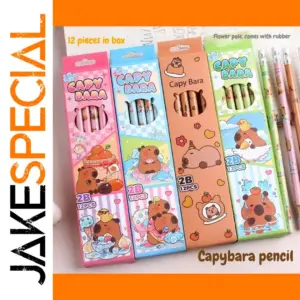 Colorful Cartoon Capybara Pencil Set with 12 Pencils