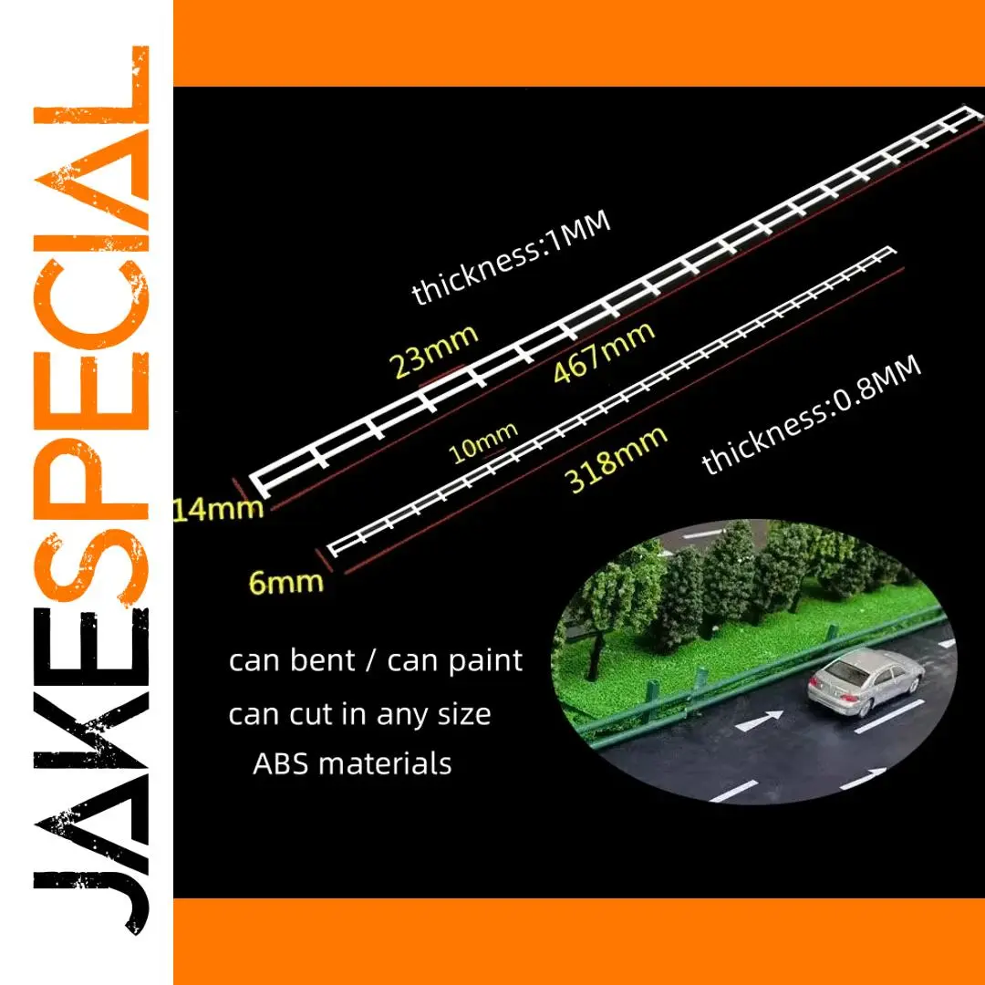 White HO Scale Guardrails Set for Model Railways 1 White HO Scale Guardrails Set for Model Railways