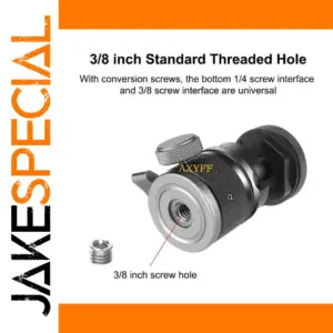 Lightweight Aluminum Camera Ballhead with Cold Shoe