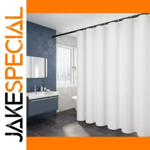 Solid White Waterproof Shower Curtain 180x200cm