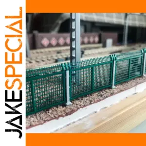 HO Scale Green Guardrail Fence for Model Railroads