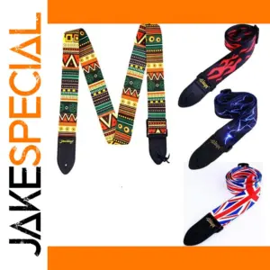 Colorful Adjustable Guitar Strap with Bold Patterns