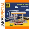Miniature Gas Station Assembly Set in 1:64 Scale