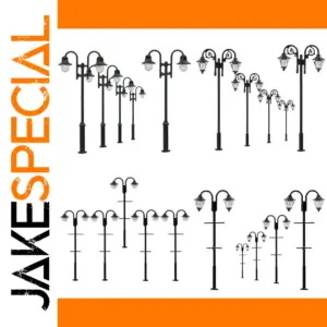 HO Vintage Street Lamp Set with LED Lighting