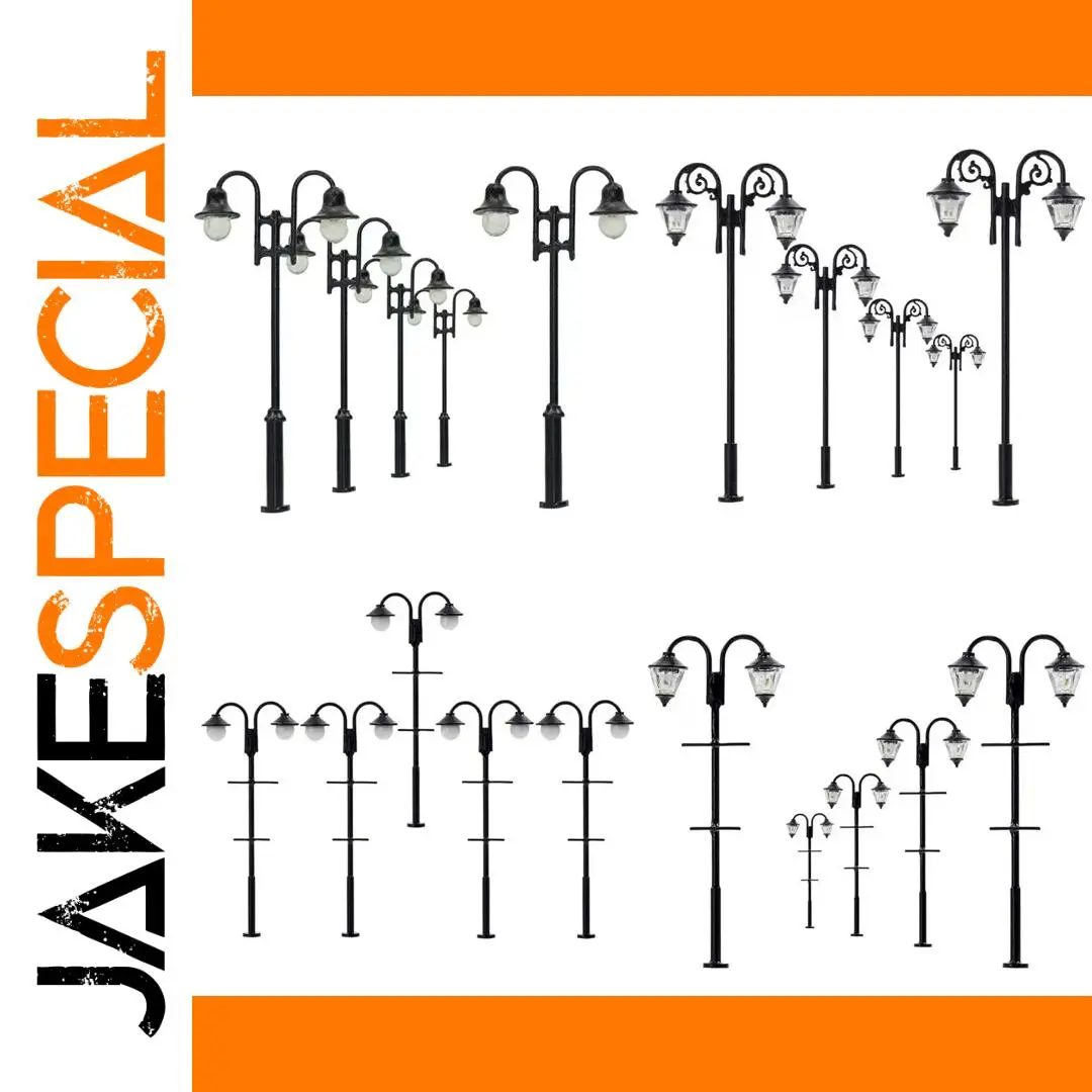 HO Vintage Street Lamp Set with LED Lighting 1 HO Vintage Street Lamp Set with LED Lighting