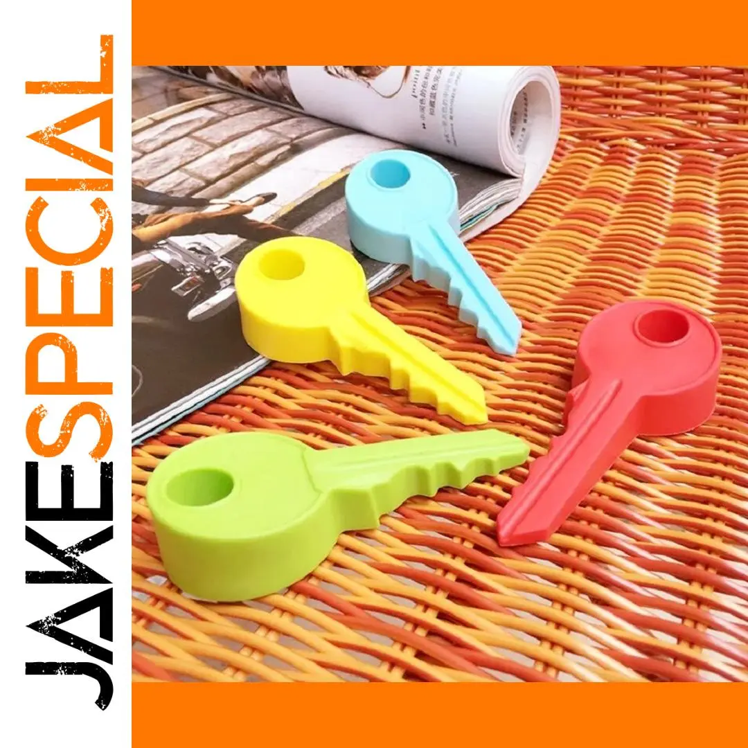 Colorful Silicone Key-Shaped Door Stopper 1 Colorful Silicone Key-Shaped Door Stopper