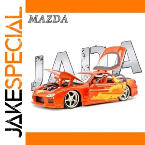 Vibrant Orange Mazda RX7 Diecast Model 1:24
