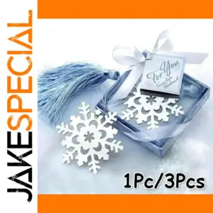 Silver Snowflake Metal Bookmarks Set (3 Pieces)