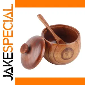 Elegant Wooden Spice Jar Set with Spoon