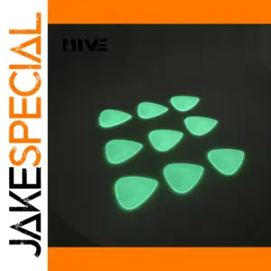 Luminous Guitar Picks Set with Bright Green Glow
