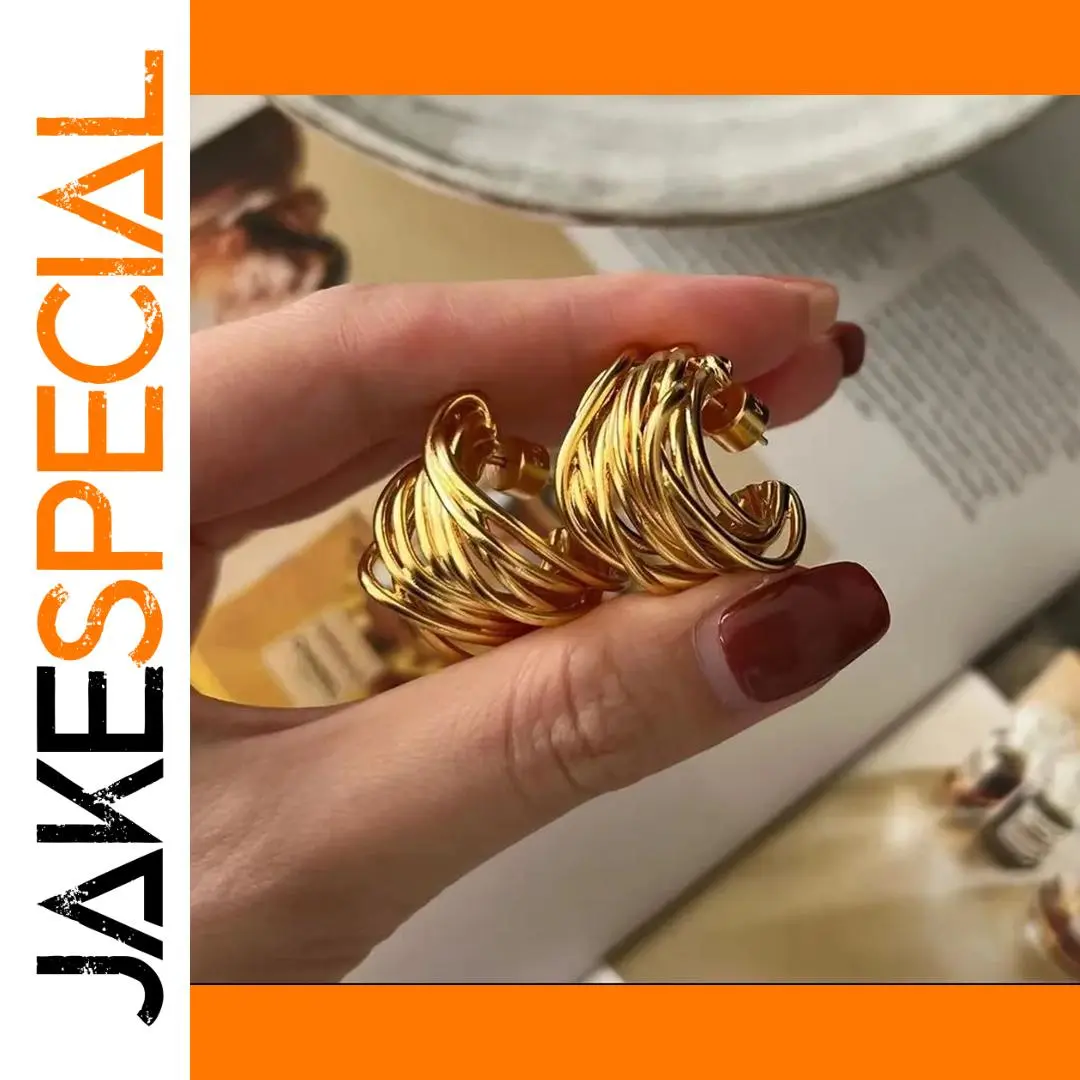 Bold Gold Geometric Hoop Earrings 1 Bold Gold Geometric Hoop Earrings