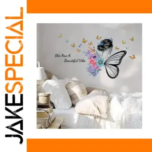 Elegant Wall Sticker Set with Floral & Butterfly Motifs