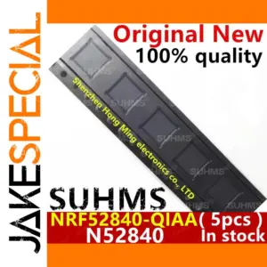 Set of Five NRF52840-QIAA IC Chips in QFN-73