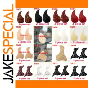 Left-Handed Acoustic Guitar Pickguard - 13 Designs