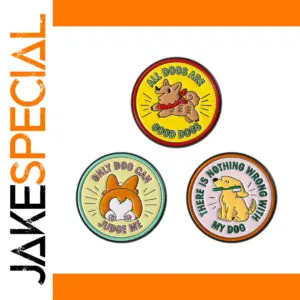 Vibrant Cartoon Dog Brooch Set in Alloy