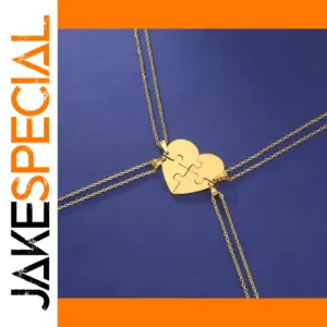 Stainless Steel Heart Puzzle Necklace