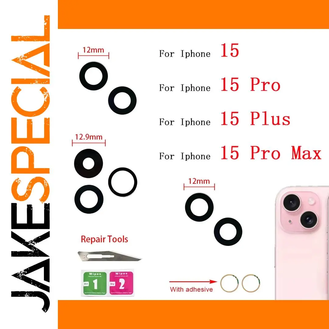 iPhone 15 Series Black Camera Lens Cover Set 1 iPhone 15 Series Black Camera Lens Cover Set