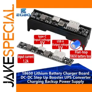 Flat-top 18650 Lithium Battery Module with USB and Boost