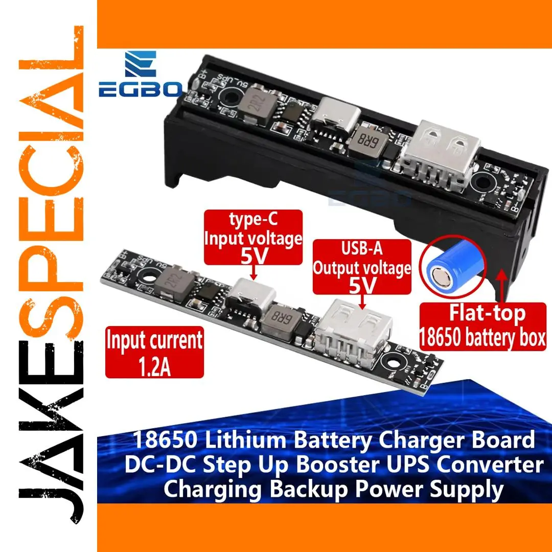 Flat-top 18650 Lithium Battery Module with USB and Boost 1 Flat-top 18650 Lithium Battery Module with USB and Boost