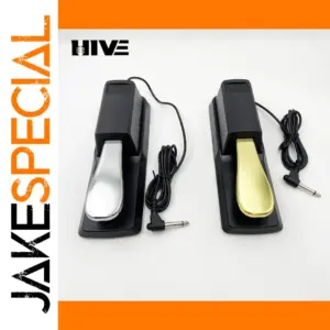 Elegant Silver and Gold Sustain Pedal for Keyboards