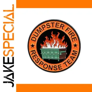 Cartoon Dumpster Fire Metal Pin Accessory